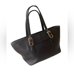 Vintage Coach 9846 Black Leather Legacy West Mini Market Purse Small Tote